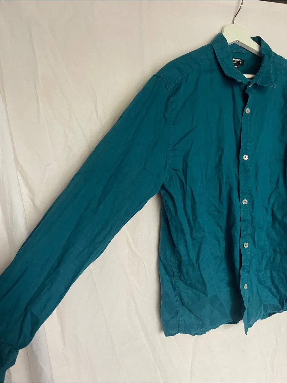 GALERIES LAFAYETTE 100% Linen Button-Down Shirt Men's Size XL Vacation Classic